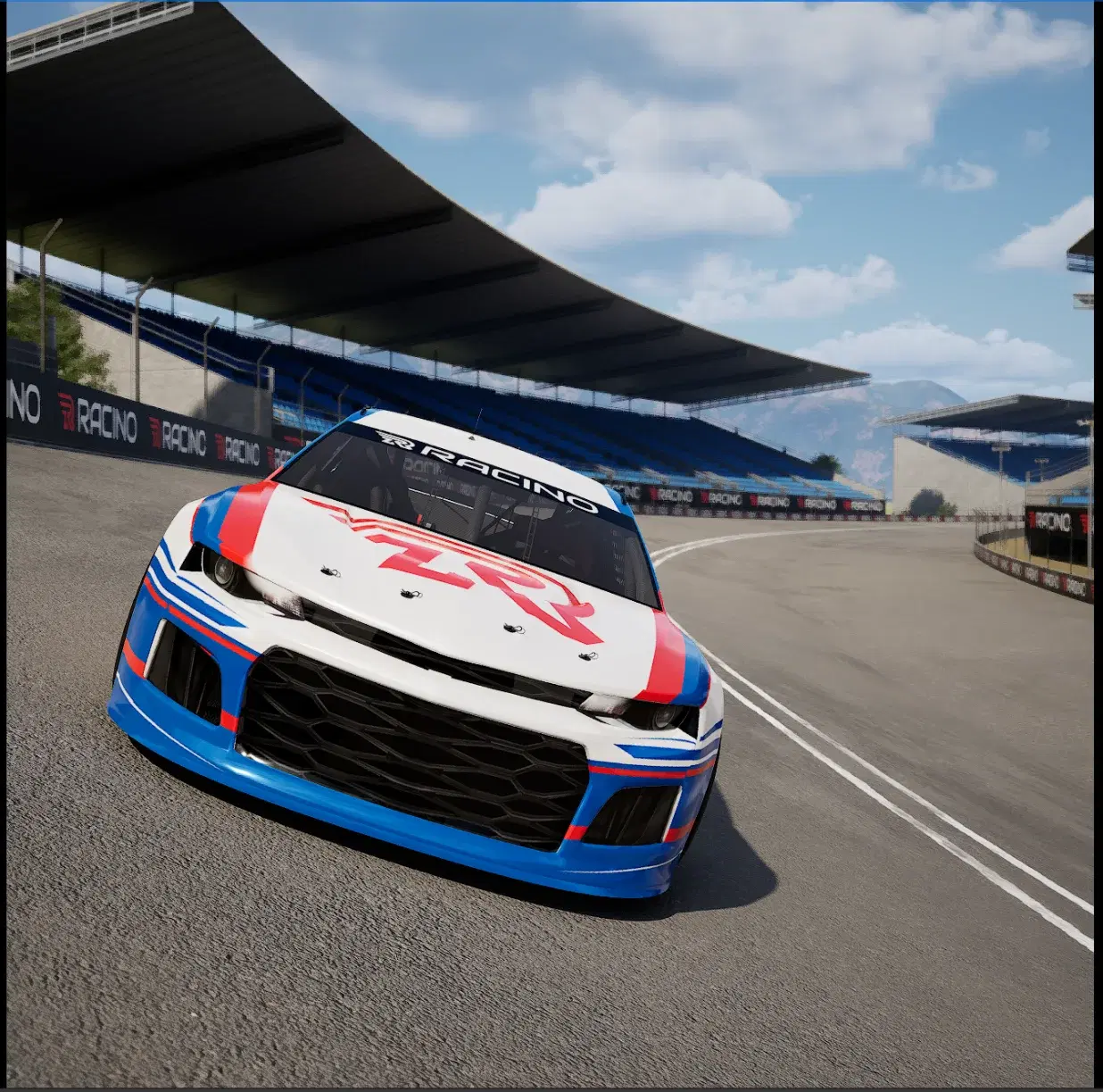 A Racino virtual race in play, with the betting markets alongside it.
